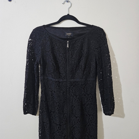 Laundry By Shelli Segal Zip Front Lace Mini Dress - Picture 5 of 6